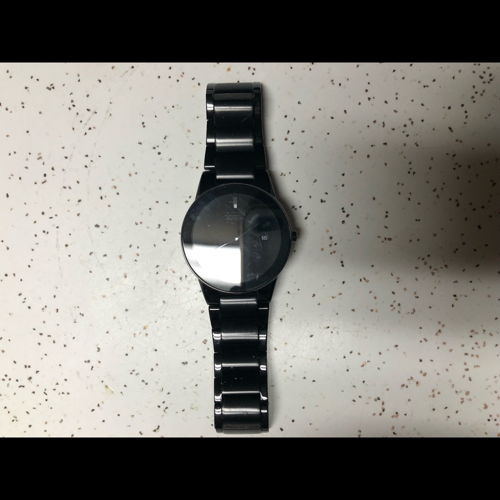 Citizens Eco drive all black with the date